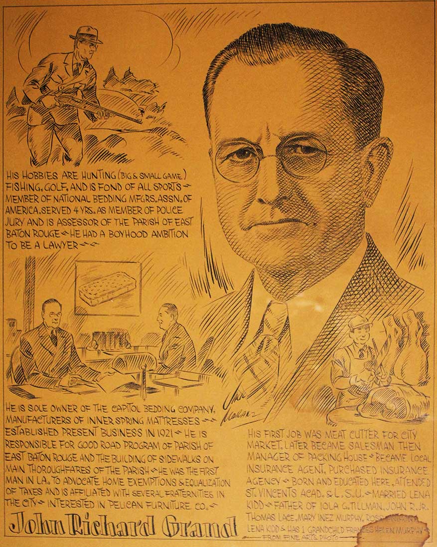 News article about Capital Bedding Founder J. R. Grand that was published in 1930.