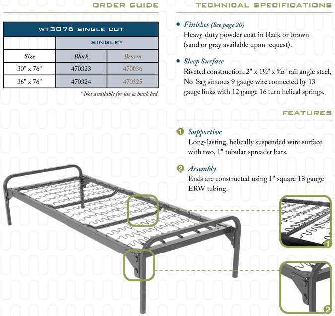 Metal Cot offered by Capital Bedding Company